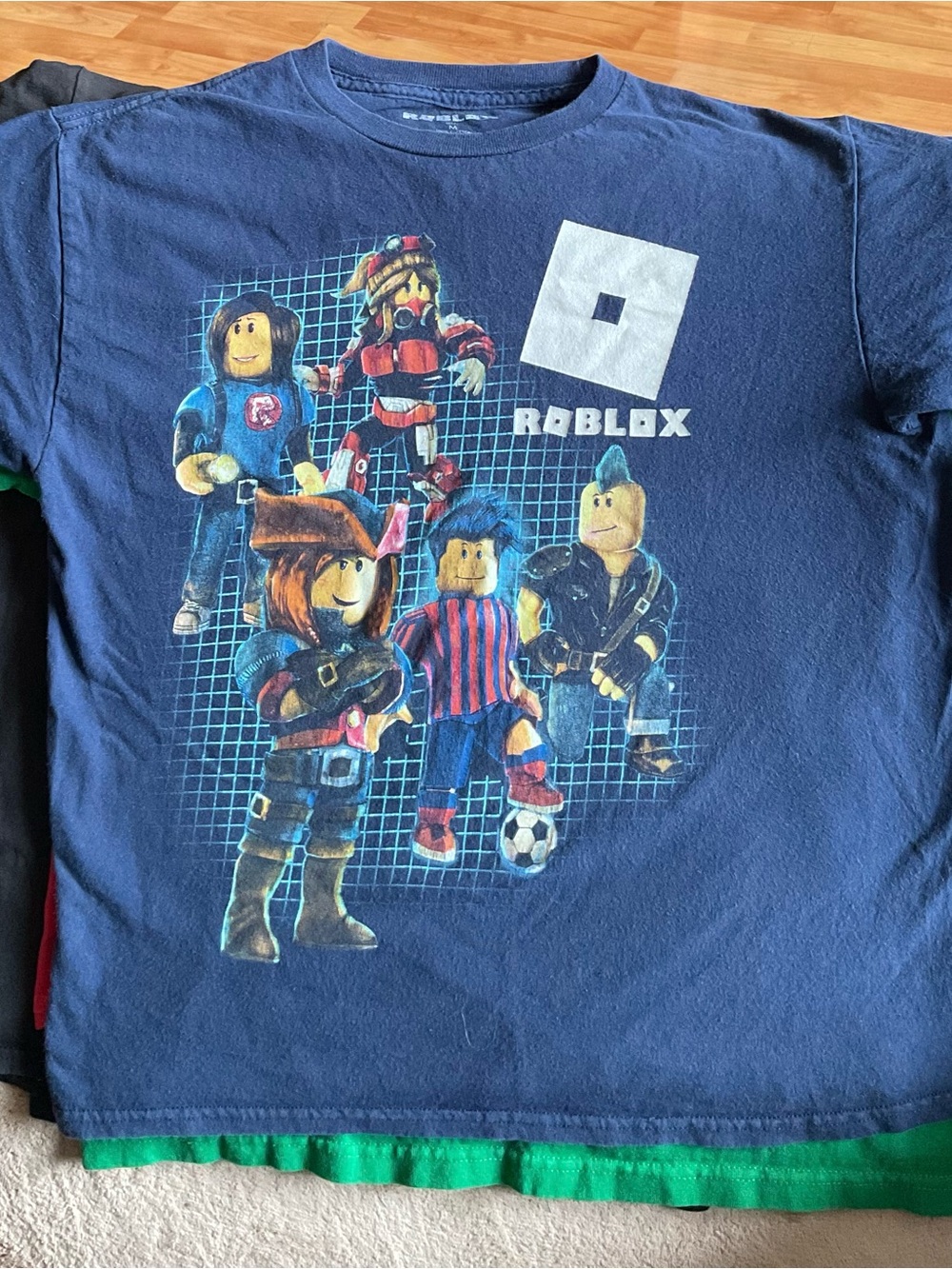 Roblox Boys' Short Sleeve Graphic Tee - Navy Boy Size Medium